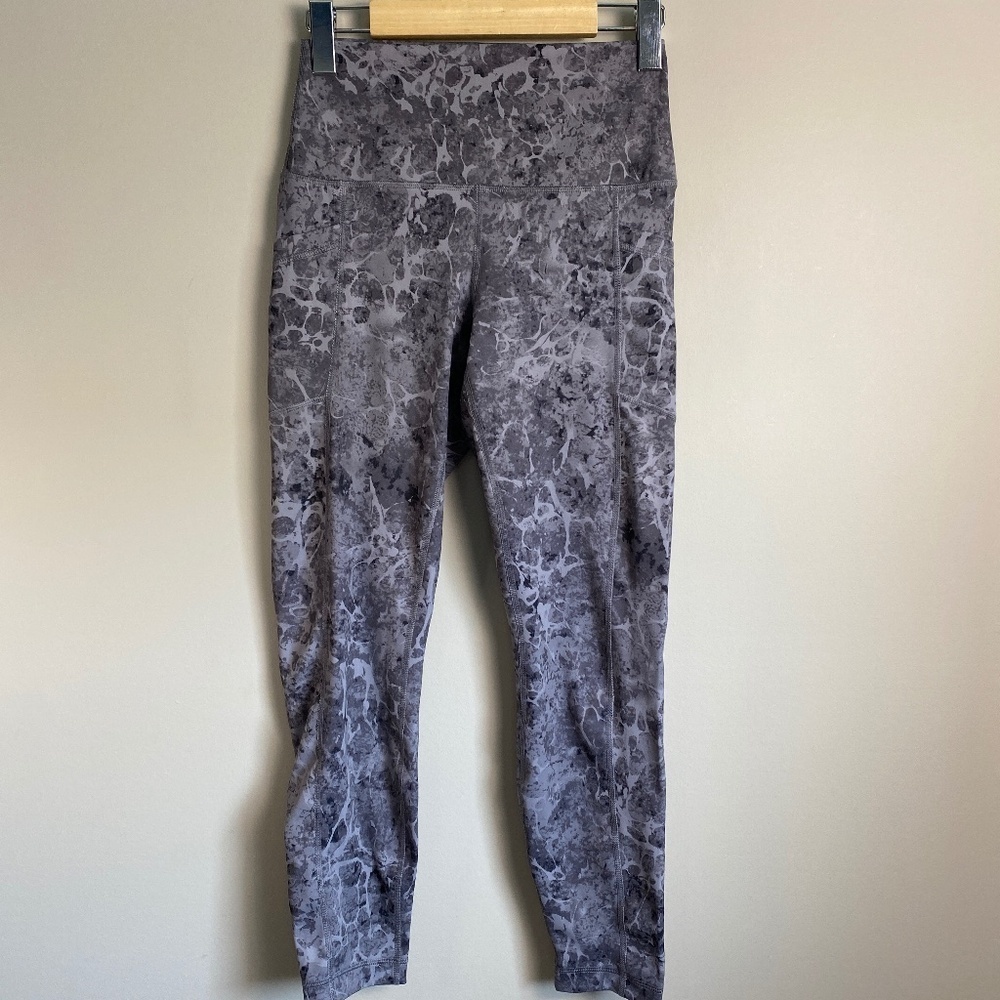 90 Degree by Reflex Women's Gray Abstract Yoga Leggings Size Small‎ Active Pants